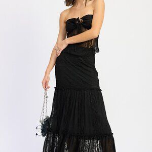 Black Lace Maxi Skirt